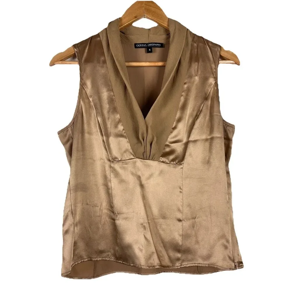 DONNA DEGNAN 100% SILK BLOUSE – WOMEN’S SIZE 4 - Picture 2 of 12